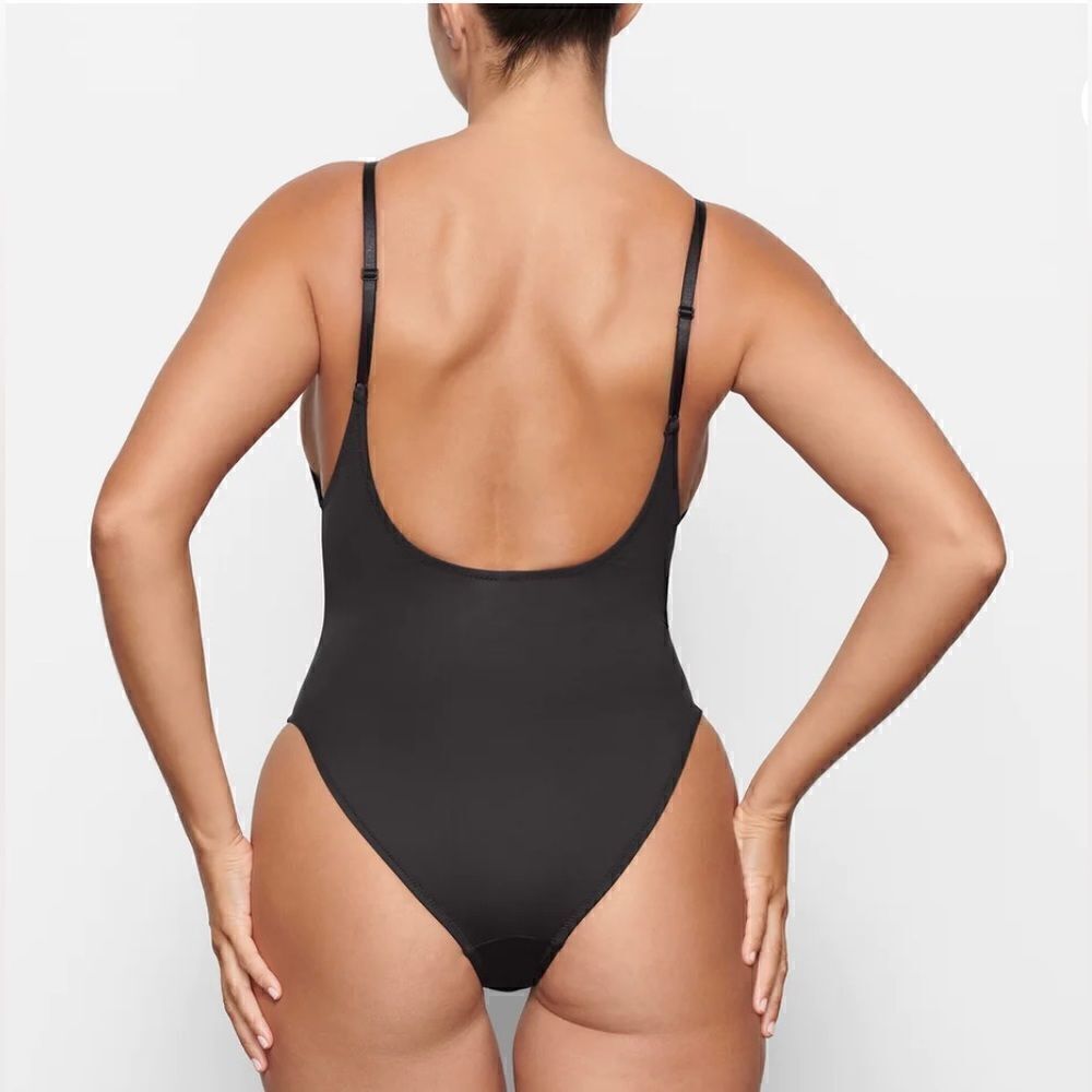 NWT SKIMS SIGNATURE SWIM SCOOP NECK ONE PIECE SIZE XL COLOR ONYX - Picture 2 of 6